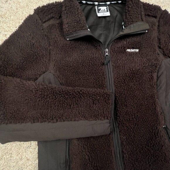 Predator Jacket Womens Medium Chunky Fleece Full Zip Long Sleeve Brown Soft - Picture 6 of 10